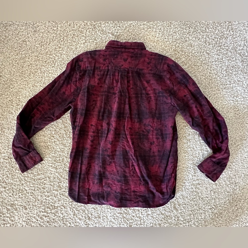 Volcom Maroon And Black Button Down Flannel / Siz… - image 3